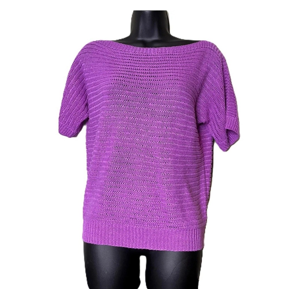 Lauren Ralph Lauren 1X 100% Linen Short Sleeve Open Knit Mesh Sweater Or Vest - Picture 3 of 8